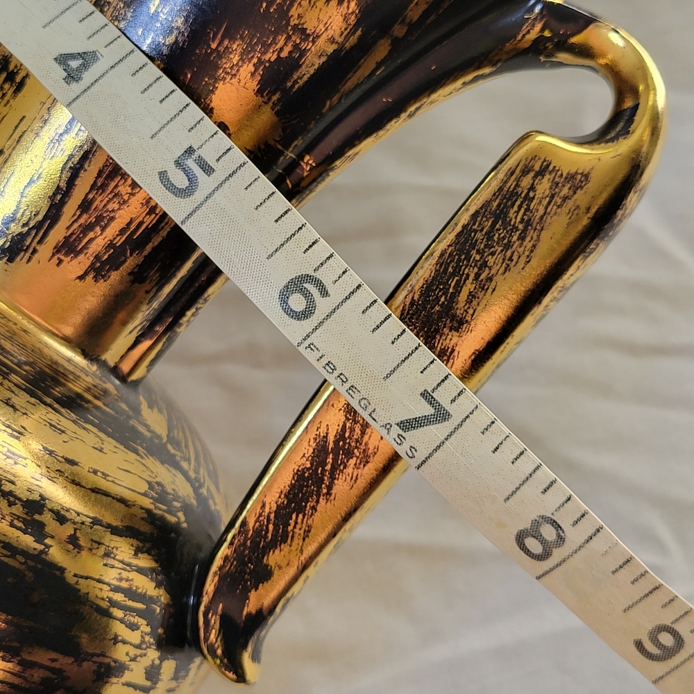 Vintage Stangl Black Gold Dual Handle Vase - Picture 10 of 10